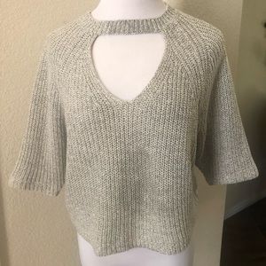 Urban Outfit Silence + Noise Cropped Sweater Small Grey Knit